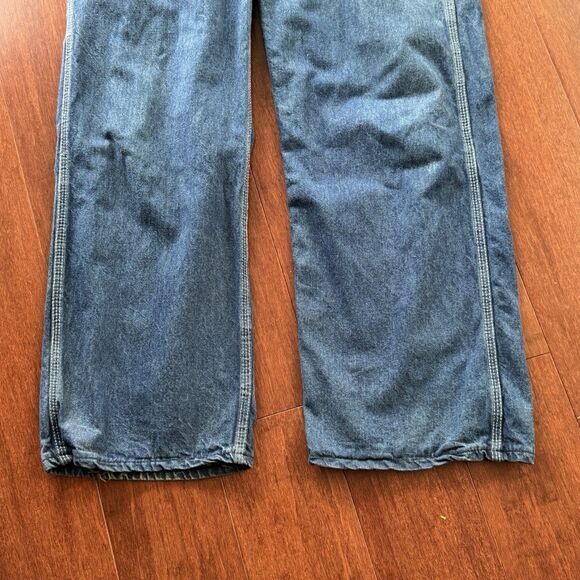 Duck Head Bib Overalls 32W 30L Made In USA Blue Jean Coveralls Outerwear Vintage - Picture 5 of 10